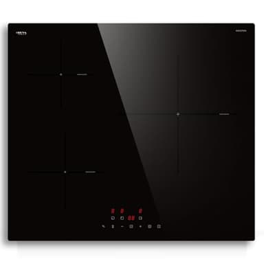 Plaque Induction 3 Feux Encastrable avec Fonction Boost, 6680W 59 cm, STARCHARTS Plaque de Cuisson Electrique avec Italy ILVA Glass, Verrouillage Enfant, Pause, 9 Niveaux de Puissance,Minuterie 99 min