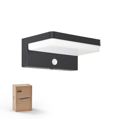 Philips Lampe Solaire Extérieur avec Détecteur de Mouvement, 3 Modes d'Éclairage, 5000K IP54 Étanche, Lumière LED Solaire pour Garage, Cour, Porche