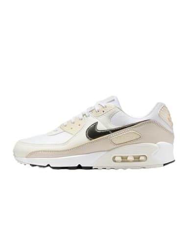 NIKE Femme WMNS AIR Max 90 Sneaker, White Flat Pewter Lt Orewood BRN, 38 EU