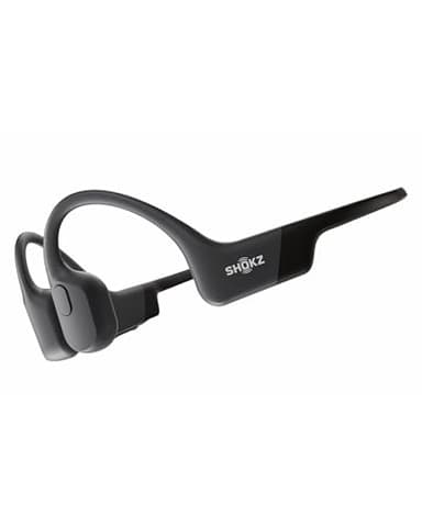 SHOKZ OpenRun Casque à Conduction osseuse, écouteurs Bluetooth Oreilles Libres pour Le Sport avec Micro, Casque sans Fil étanche IP67, 8 Heures d'autonomie, USB-C, Bandeau de Sport, Noir