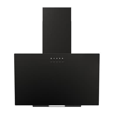 FIREGAS Hotte Aspirante 60cm - Hotte de Cuisine Inclinée avec Moteur Sans Balais, 3 Vitesses, Filtres à Charbon Inclus, Évacuation ou Recyclage, Noir