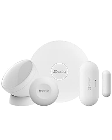 EZVIZ B1 Kit Système de Sécurité Domestique Wi-fi avec Détecteur PIR T1C, Détecteur d’Ouverture/Fermeture T2C, Bouton Intelligent T3C et A3 Passerelle Domestique