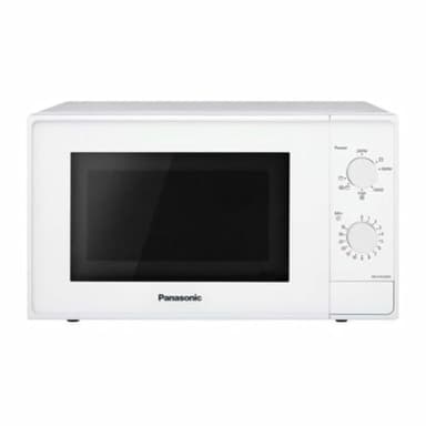Panasonic NN-K10JWMEPG Four à Micro-Ondes Combiné avec Grill et Plateau Tournant en Verre, 20L, 800W, Décongélation, 5 Niveaux de Puissance, Minuterie, Blanc