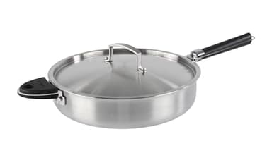 Kamberg - Sauteuse inox 28 cm manche amovible - Acier inoxydable 18/10 Triply - Tous feux dont induction et four, Gris