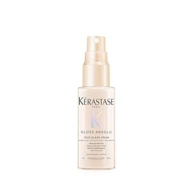 KÉRASTASE Gloss Absolu - Crème Frizz-Glaze Anti-Frisottis - Hydratation, Brillance & Protection Thermique - Acide Hyaluronique, Glycolique & Huile de Rose - Cheveux Épais Sujets aux Frisottis - 45 ml