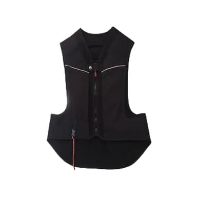 Gilet Airbag Moto Réglable Noir, Vert, Avec Bandes Réfléchissantes, Unisexe, Léger, Grande Mobilité(Nero,M)