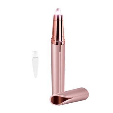 luoshaPUCY Epilateur Sourcil, Tondeuse à Sourcils électrique pour Femmes, Epilateur Sourcil Rasoir Electrique Visage avec Lumière LED et Brosse (or rose)