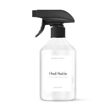 BOHORIA Spray d'ambiance de qualité supérieure Oud Satin - 500 ml - Parfum d'intérieur boisé fleuri avec oud, rose de Damas, violette, ambre et vanille - Parfum d'intérieur pour la maison, le bureau