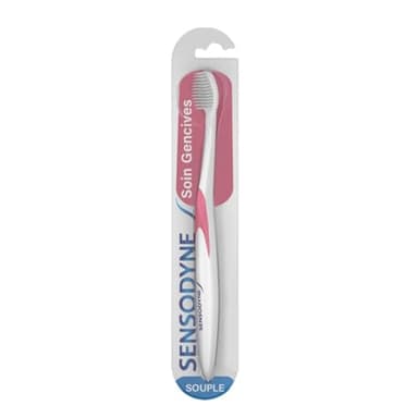 Sensodyne Brosse à dents Soin Gencives, Souple, Pour Les Dents Sensibles Sans Endommager Les Gencives, Couleur Aléatoire