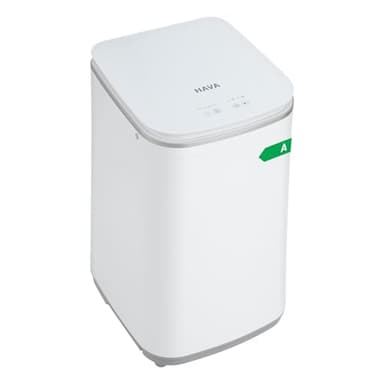HAVA Mini Machine à Laver, Capacité 3 kg - Mini Lave-linge avec Essorage, Automatique avec 8 Programmes, Fonction Lavage à Chaud et Drainage par le Haut, Gain de Place pour