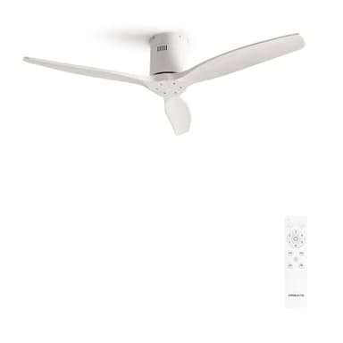 CREATE / WINDCALM M/Ventilateur de plafond ABS avec télécommande blanc / 40W, Silencieux, Ø132 cm, 6 vitesses, minuterie, été-hiver, double hauteur