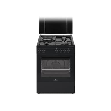 Cuisiniere mixte CONTINENTAL EDISON CECM60FCB - 3 feux gaz + 1 électrique - L59,8 x P61 xH83 cm - Noir