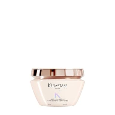 KÉRASTASE Gloss Absolu - Masque Crème Hydra-Glaze - Masque Hydra-Nourrissant Anti-Frisottis - Acide Hyaluronique, Acide Glycolique & Huile de Rose - Cheveux Épais Sujets aux Frisottis -200 ml