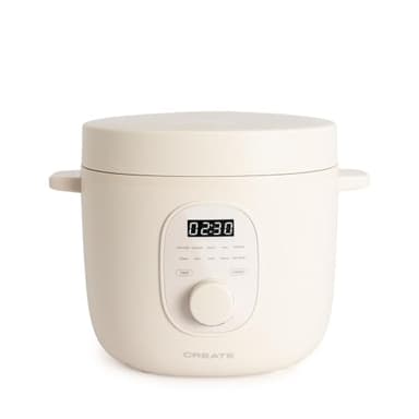CREATE/RICE COOKER/Cuiseur à riz électrique multifonction 3L blanc cassé/Programmable jusqu'à 24h, Prépare des plats à la vapeur, des ragoûts ou des soupes, Fonction maintien au chaud, 600W