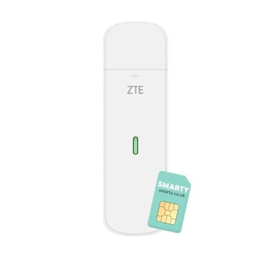 ZTE MF833 Dongle USB CAT4/4G débloqué à Faible coût, 150 Mbps, Configuration multibande, avec Une Garantie de 2 Ans et Une Carte SIM Intelligente Gratuite - Blanc