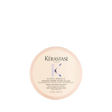 KÉRASTASE Gloss Absolu - Masque Crème Hydra-Glaze - Masque Hydra-Nourrissant Anti-Frisottis - Acide Hyaluronique, Glycolique & Huile de Rose - Cheveux Épais Sujets aux Frisottis - 75 ml