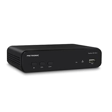 Metronic 441655 Décodeur TNT Full HD Zapbox HD-So.4 avec Port USB - Récépteur Enregistreur Chaines Gratuites - Port USB, HDMI, Ethernet, Péritel- Télécommande - Noir