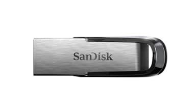 SanDisk Ultra Flair 64 Go Flash Drive, Clé USB, des vitesses allant jusqu'à 150 Mo/s, USB 3.0, Protection par mot de passe, Un boîtier en métal élégant et resistant, Argent/Noir
