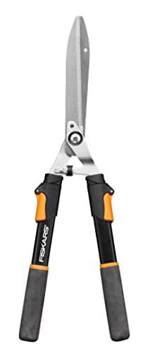 Fiskars Cisaille à Haies Télescopiques, Poignées SoftGrip, Lames en acier de qualité supérieure, Longueur : 63 - 83 cm, Noir/Orange, HS13, 1027527