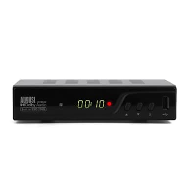 August DVB502 - Décodeur TNT HD avec Disque Dur de 256GB - TNT HD Double Tuner pour Regarder et Enregistrer simultanément, Guide TV sur 7 Jours, HDMI 1080P, Timeshift et Contrôle du Direct