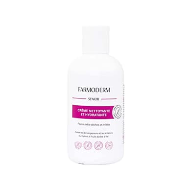 Farmoderm Gel Douche sans Rinçage & Hydrante pour les Personnes Agées - Crème nettoyante antibactérien & anti-odeur pour les peaux sèches & sensibles - Pour les personnes âgées, alitées, incontinentes