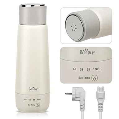 Bear 300ml Bouilloire Électrique À Quatre Températures, Portable À Un Seul Point De Contrôle Tactile, Tasse À Vide À Chauffage Rapide 3 En 1, Doublure Double En Acier Inoxydable 304