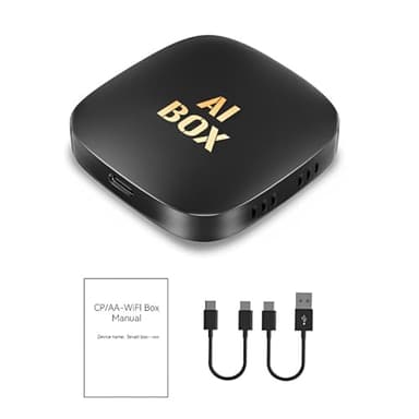 QOKLIYUI ABS sans Fil Voiture PlayAndroid Auto AI Box Lite Adaptateur Voiture Jouer AI boîte Filaire AI boîte Android Android 13 AI boîte pour Voiture pour OEM, 2+32G