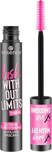essence lash WITHOUT LIMITS TUBING Extreme Lengthening & Volume Mascara 04 Black Tubing, mascara noir, longueur, volume, résistant aux bavures, 13ml