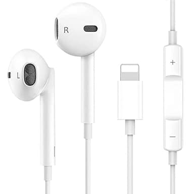 Kogwjte Écouteurs Intra-Auriculaires, Casque Antibruit Stéréo HiFi avec Micro et Contrôle du Volume pour iPhone 14/14 Pro/13 Pro Max/12/Mini/11/XR/XS/X/8/7/SE