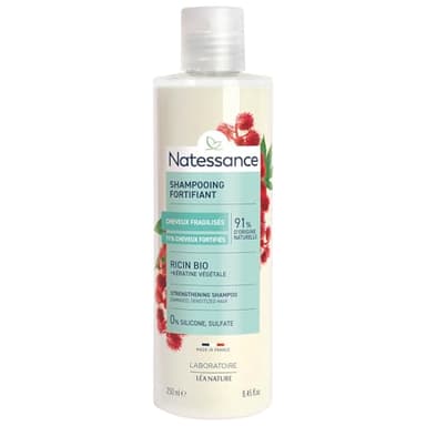Natessance - Shampooing Réparateur Fortifiant - Ricin & Kératine Végétale - Flacon de 250 ml