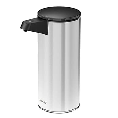 AIKE AK1333 Distributeur de Savon Automatique en Acier Inoxydable, 280ml Distributeur de Savon sans Contact USB Rechargeable
