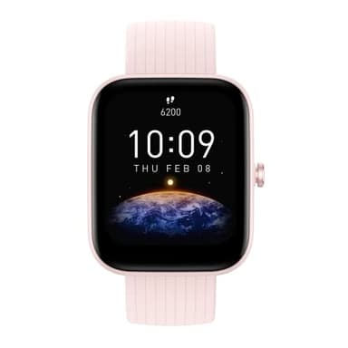 Amazfit Bip 3 Montre Connectée Homme 1,69", SpO2, Suivi de Rythme Cardiaque/Sommeil/Stress, 5 ATM Etanche 60 Modes Sportifs, Autonomie 14 jours, Version Française(Rose) Rosa Smartwatch