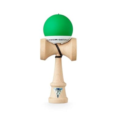 KROM - Kendama Pro Pop Vert Foncé - Bilboquet Japonais - Jouet en Bois pour Adulte et Enfant - Pack : Ficelle de Rechange + Stickers offerts