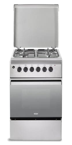 DL554EX2 Cuisinière à gaz avec four électrique 4 brûleurs 50 x 50 cm Inox Classe énergétique A