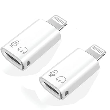 2Pack Lightning mâle à USB C Femme Adaptateur de Casques, [Apple MFi certifié] Type C Support Charge Aux Audio Casques Adaptateur Connecteur Dongle pour iPhone 14/13/12/11/8/7/Plus/Pro Max/6/5