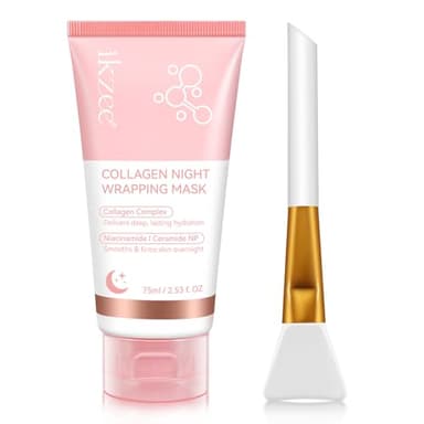 Collagen Night Wrapping Mask, Masque Collagene Visage Peel Off Korean Face Mask pour Améliorer l'élasticité de la peau, l'hydrater, la lisser et la raffermir pendant la nuit