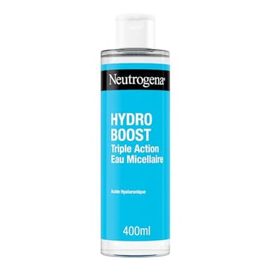 Neutrogena – Eau Micellaire Triple Action Hydro Boost (flacon de 400 ml) – Nettoyant pour le visage enrichi en acide hyaluronique – Démaquillant pour éliminer les impuretés et booster l'hydratation