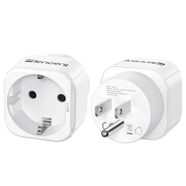 LENCENT Adaptateur de Voyage Americain Type B 2-Packs - Format Compact et Facile à Transporter- Europe France vers USA/Canada/Mexique/Thaïlande - Conversion de FR Prise 2 Broches vers USA 3 Broches