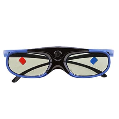 P Prettyia Lunettes 3D pour Projecteurs Dlp-Link Active Shutter - Noir + Bleu