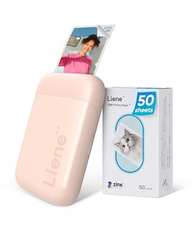 Liene 2 x 3 Imprimante Photo Portable avec 50 Zink Papier Photo Autocollante, Bluetooth pour iOS & Android, Mini Instantanée pour iPhone