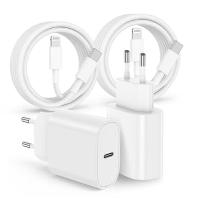 Chargeur Rapide iPhone 14 13 12 11 Apple MFi Certifié,Lot de 2 pour 20W PD USB-C Prise Secteur avec 2m Câble USB C vers Lightning pour iPhone 14/14 pro/13/13 Pro/13 Pro Max/13 Min/12/11