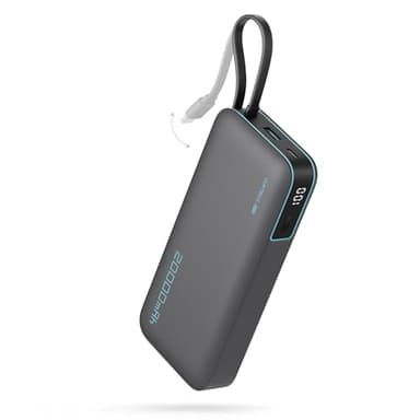 CUKTECH 45W Batterie Externe 20000mAh Power Bank, Batterie Externe Charge Rapide avec Cable Intégré USB C, Batterie Portable pour iPhone 17/16/15/14/13, Samsung, Xiaomi, iPad, MacBook, Switch