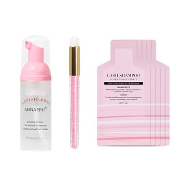 ANNAFRIS Cils Mousse Shampoo Kit Extension de Cils Brosse Concentrée Cleanser Shampoo (Mousse 5Pcs-Set)