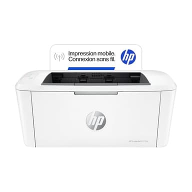 HP LaserJet M110w, 7MD66F, Imprimante laser monochrome A4 à fonction unique, Impression recto verso manuelle en noir et blanc, 20 ppm, ADF, Wi-Fi, HP Smart, Blanche