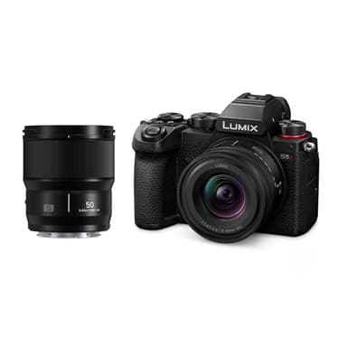 Panasonic Lumix S5D | Appareil Photo Hybride Plein Format + Lumix S 18-40mm F4.5-6.3 + Lumix S 50mm F1.8 (24MP, 4K 4:2:2 10bit, Double Stab., V-Log, Anamorphique, Tropicalisé), Noir