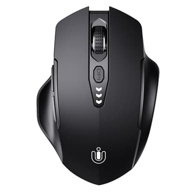 Uineer Souris Bluetooth, [Mise à Niveau] Souris sans Fil Rechargeable, Niveau de Batterie Visible, tri-Mode (BT 5.0/4.0+2.4G Hz) Souris Ergonomique, 4 DPI réglables, Souris Ordinateur, Noir