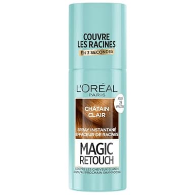 L’ORÉAL PARIS - Spray Instantané Correcteur de Racines & Cheveux Blancs - Hommes & Femmes - Magic Retouch - Châtain Clair - 75ml