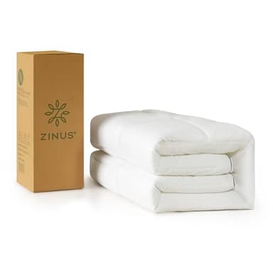 Zinus Surmatelas 140x190 cm, Épaisseur 5 cm, Surmatelas Mémoire de Forme avec Fibres de Bambou Durables, Respirant et Hypoallergénique, Housse Matelassée Lavable