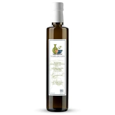TOPLOUSIO Huile d’Olive Vierge Extra 750 ml 100% Koroneiki de Grèce, Pressée à Froid, Goût Fruité & Doux – Origine Ancienne Olympie – Parfaite pour Salades, Pâtes & Cuisine Méditerranéenne