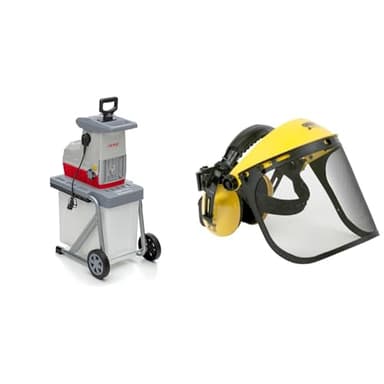 Ikra Broyeur silencieux électrique ILH 3000A, diamètre de la branche 44mm, moteur puissant de 3000W & OREGON - Visière en Maille d'Acier & Protège-Oreilles Réglable, Protection du Visage, du Front